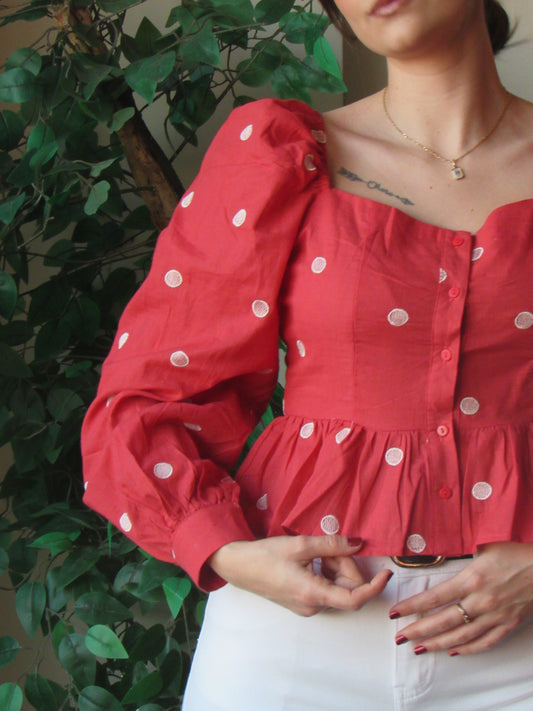 BLUSA LUNARES BORDADOS