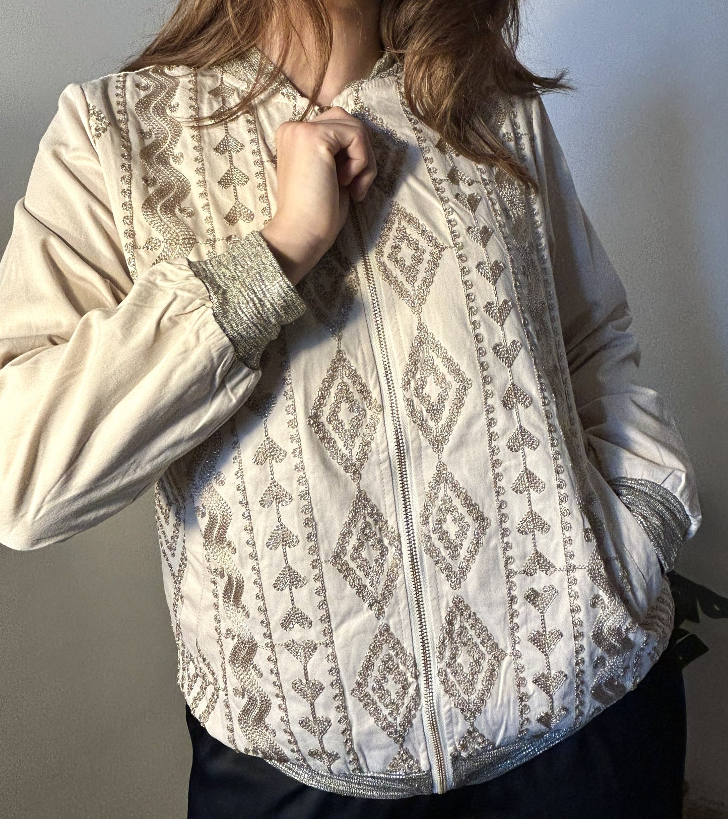 CHAQUETA BORDADOS GEOMETRICOS